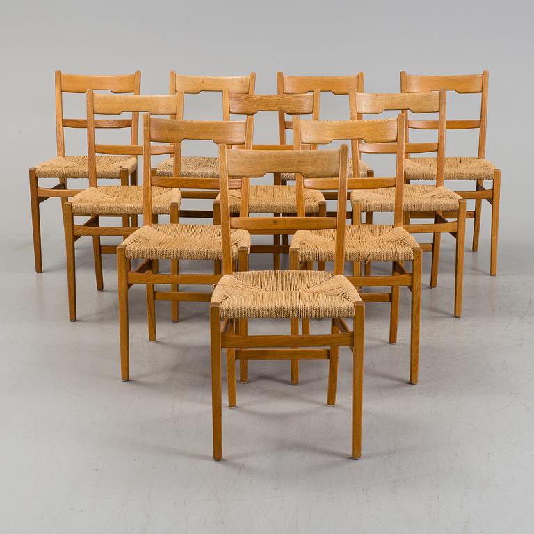 a set of 10 chairs by Gemla around the middle of the 20th century.