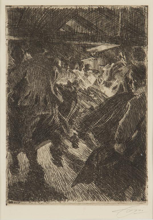 ANDERS ZORN,  etsning, 1917, signerad Zorn med blyerts.