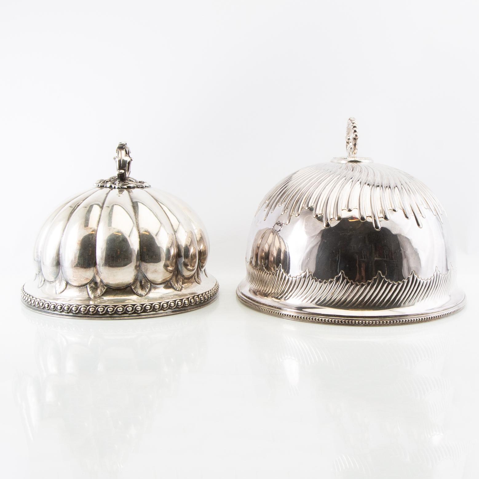 Cloche/Serving dome 2 pcs silver-plated early 20th century England.