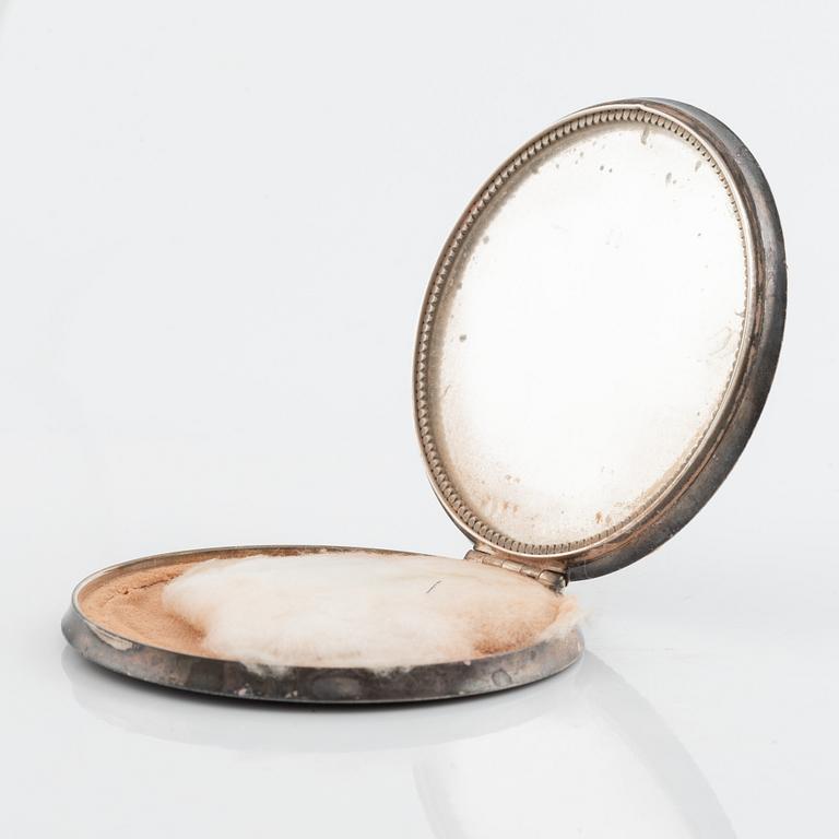 Georg Jensen, design Sigvard Bernadotte, silver with mirror powder case.