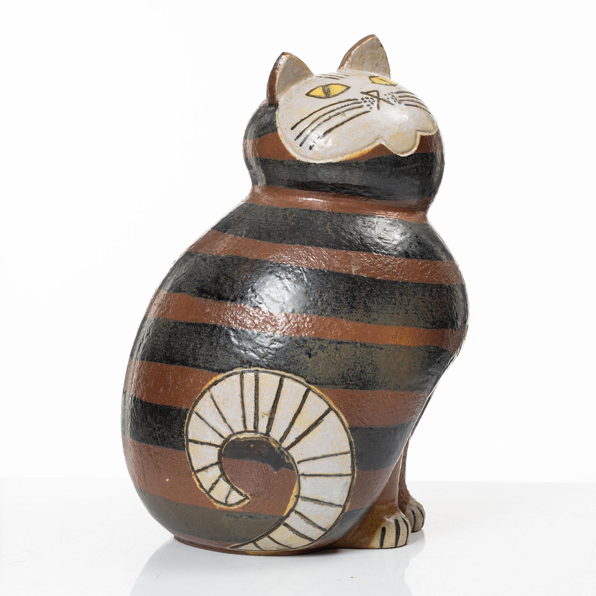 Lisa Larson, a 'Maxikatt' stoneware sculpture, from the series 'Stora Zoo', Gustavsberg.