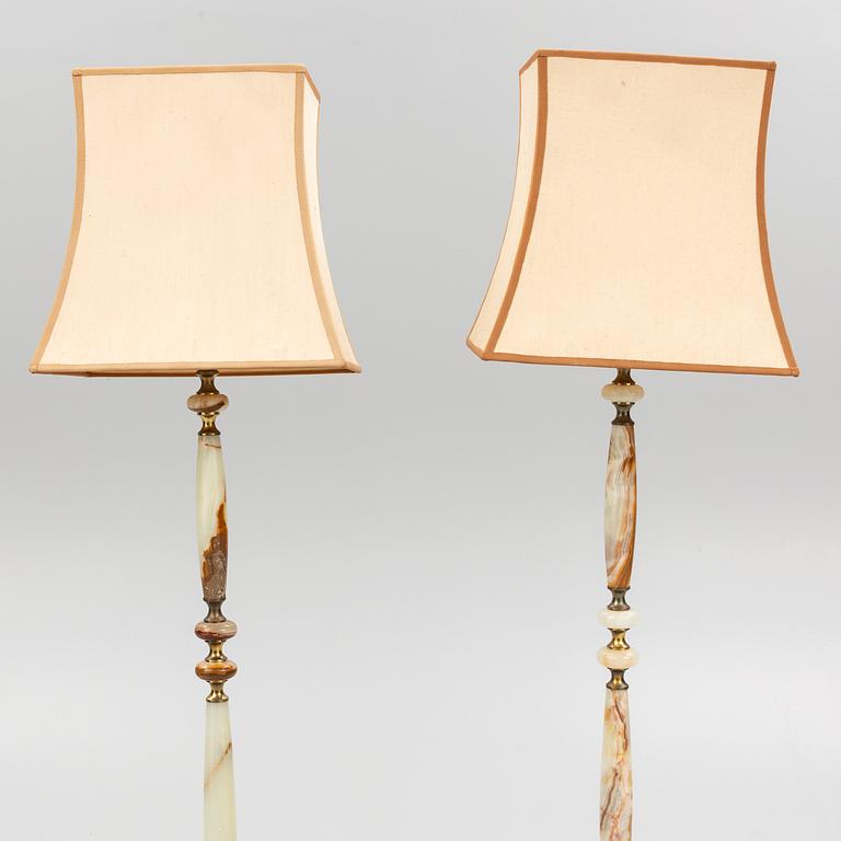 Floor lamps, a pair, second half of the 20th century.