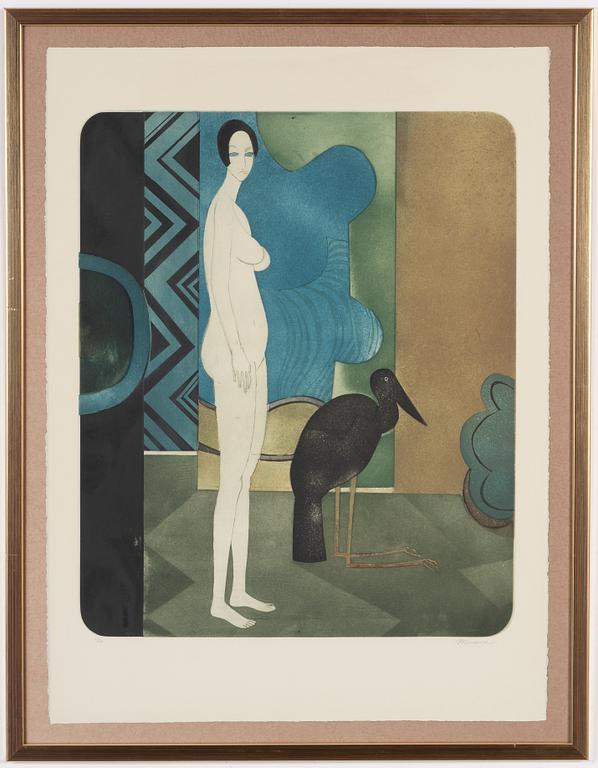 Andre Minaux, "Femme à l'oiseau"/Femme assise.