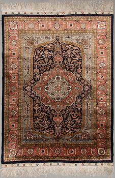 A SILK CARPET, oriental, old, 237x172 cm.