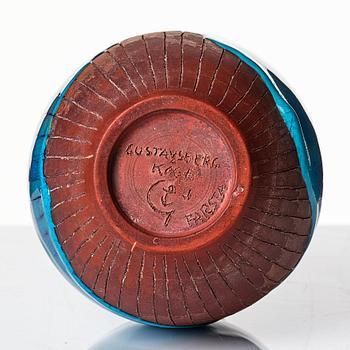 Wilhelm Kåge, a 'Farsta' partly glazed stoneware vase, Gustavsberg, Sweden 1940.