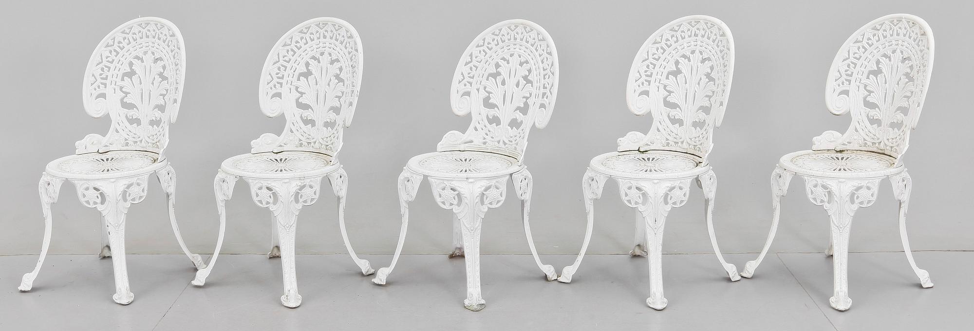 TRÄDGÅRDSMÖBLER, 6 delar, 1900-tal.