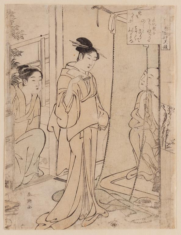 A Japanese woodblock print, 19th century.