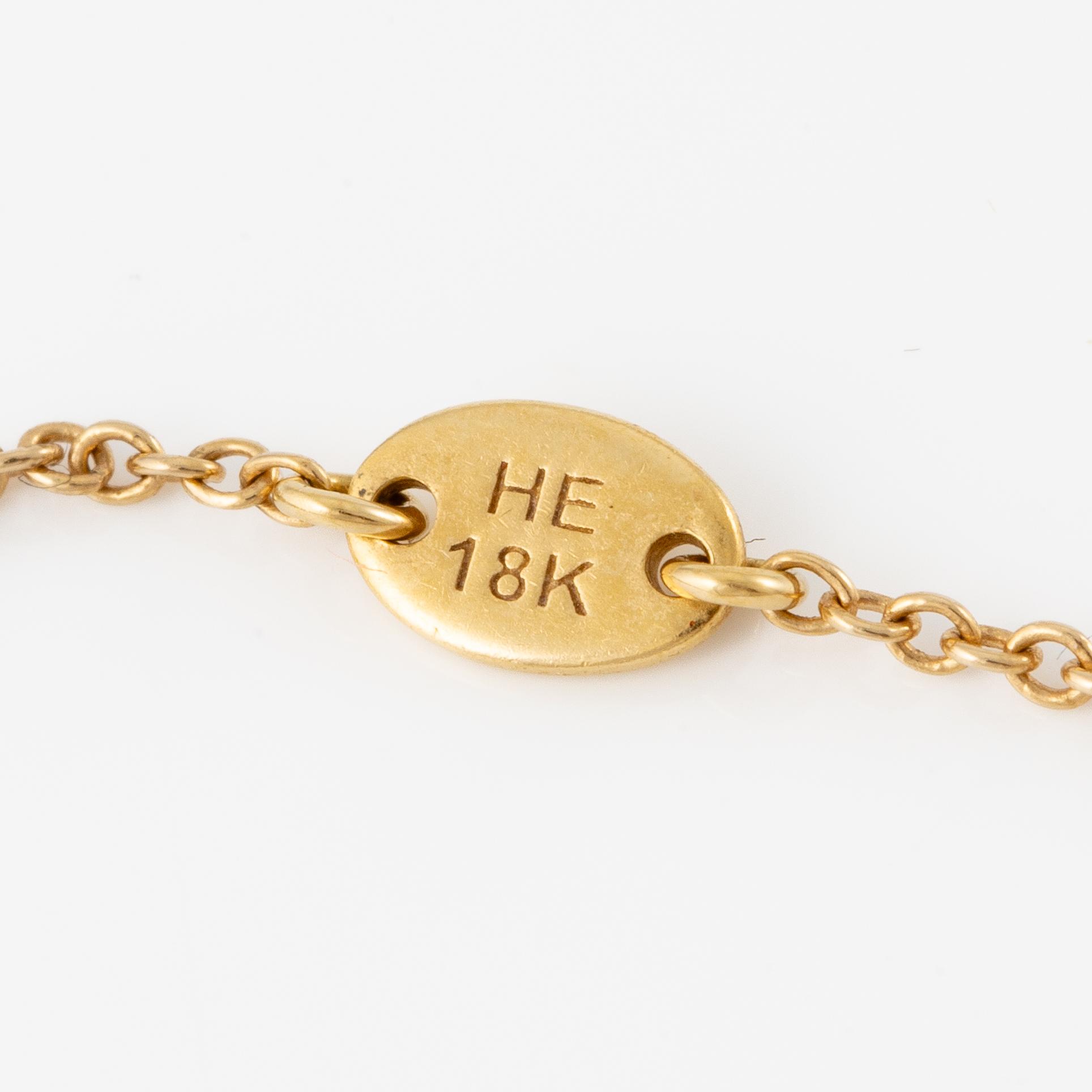 Engelbert, collier, "pavé heart", 18K guld med briljantslipade diamanter.