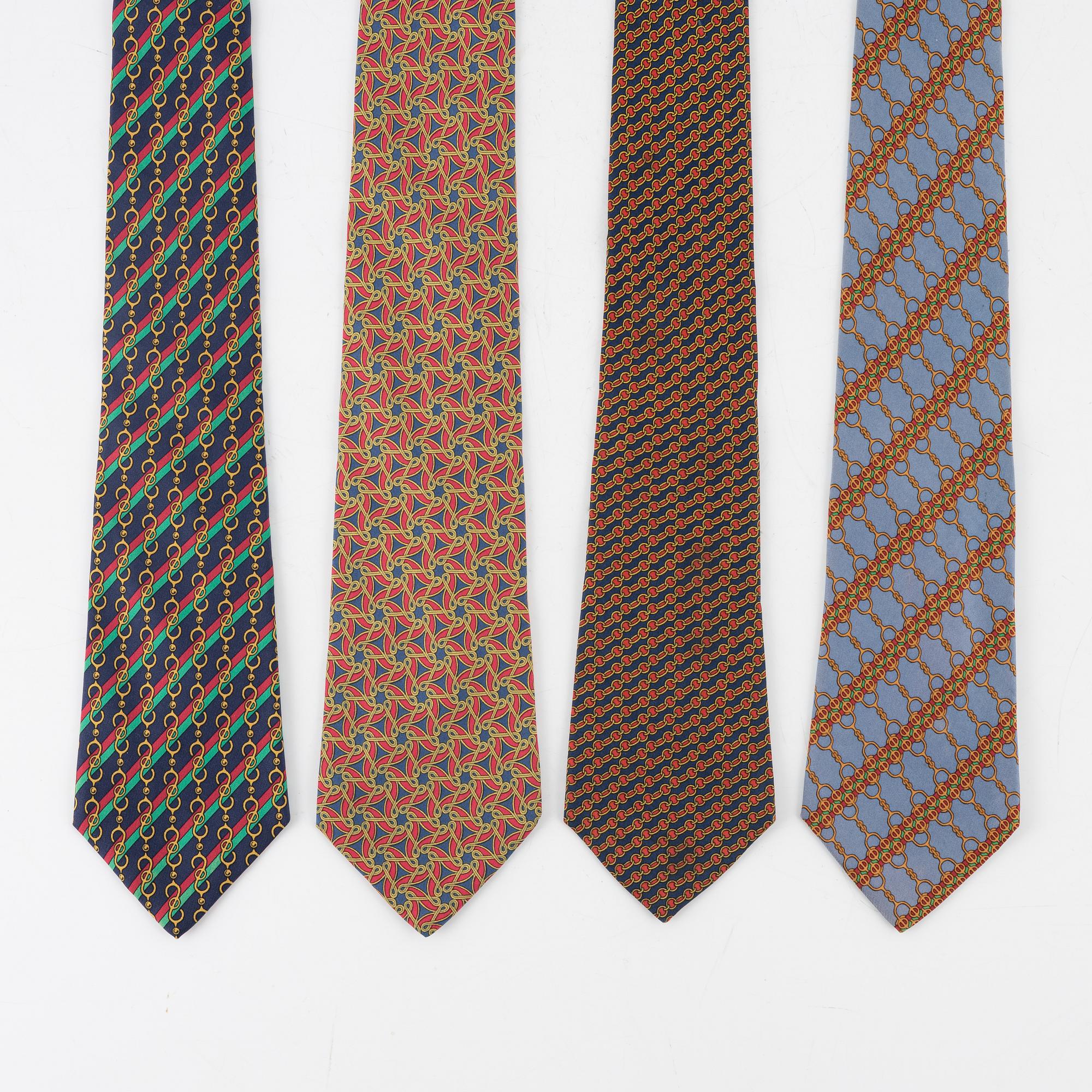 Hermès, slipsar, 4 st.