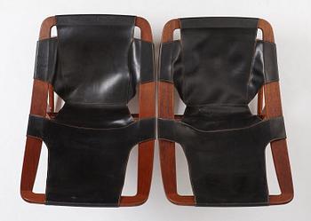 Arne Tideman Ruud, a pair of teak lounge chairs "Holmenkollen/3030", A/S Inventar Gjövik, Norway 1960's.