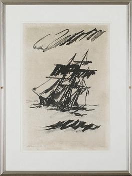 GÖSTA WERNER, 5 color lithographs, signed.