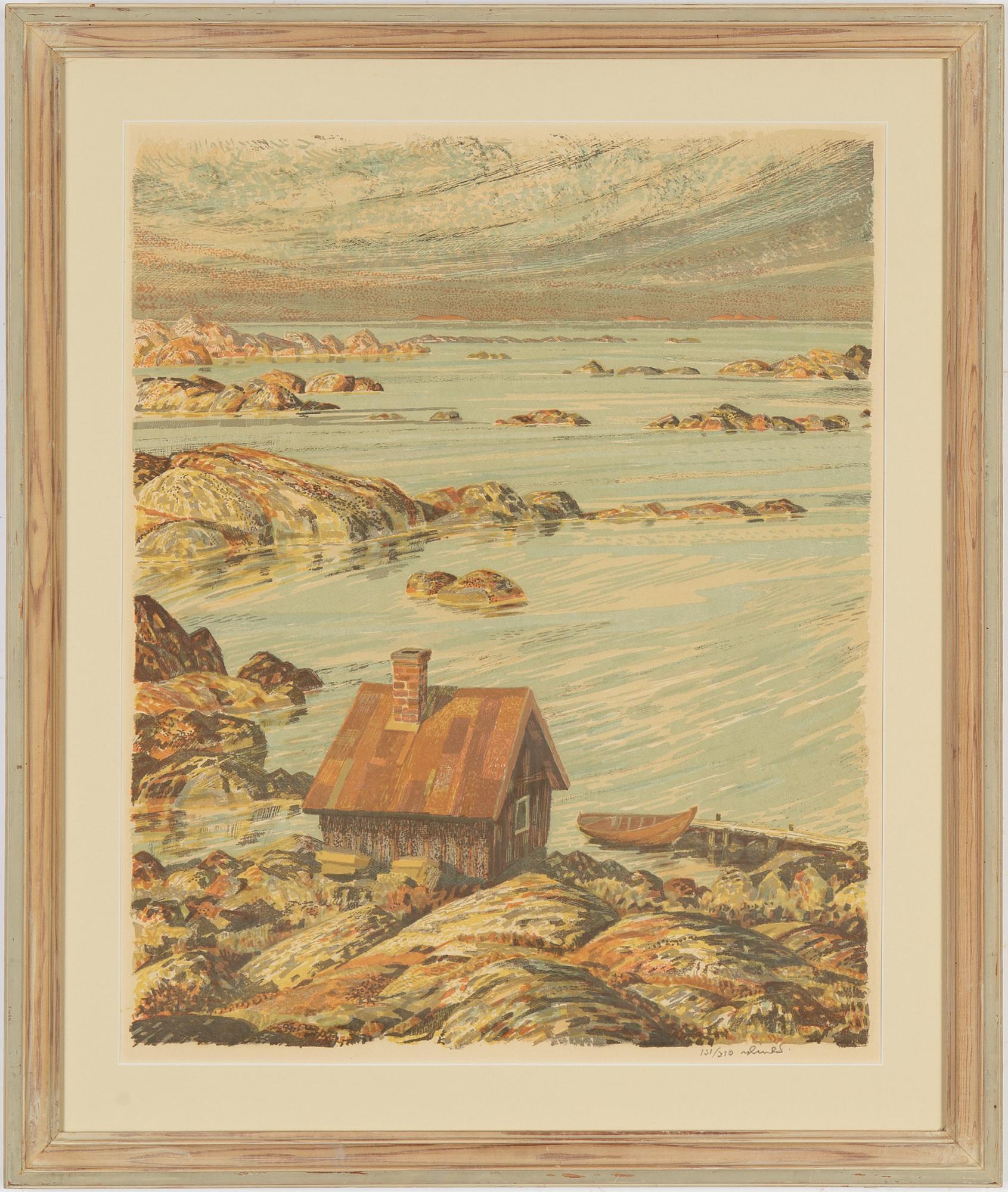 Roland Svensson, 2 färglitografier, signerade och numrerade, 1950-tal.