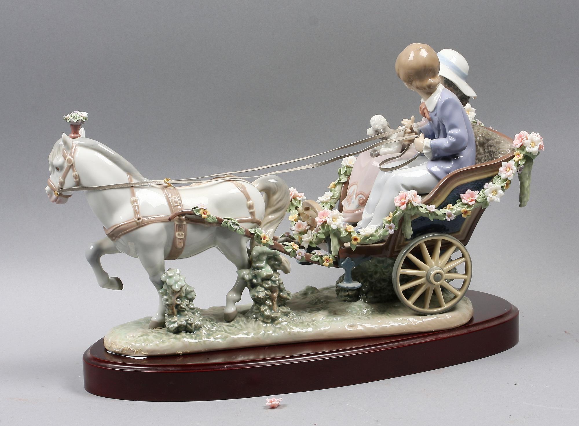 FIGURGRUPP, porslin, Lladro märkt No 156. Tillverkningsår 1991.