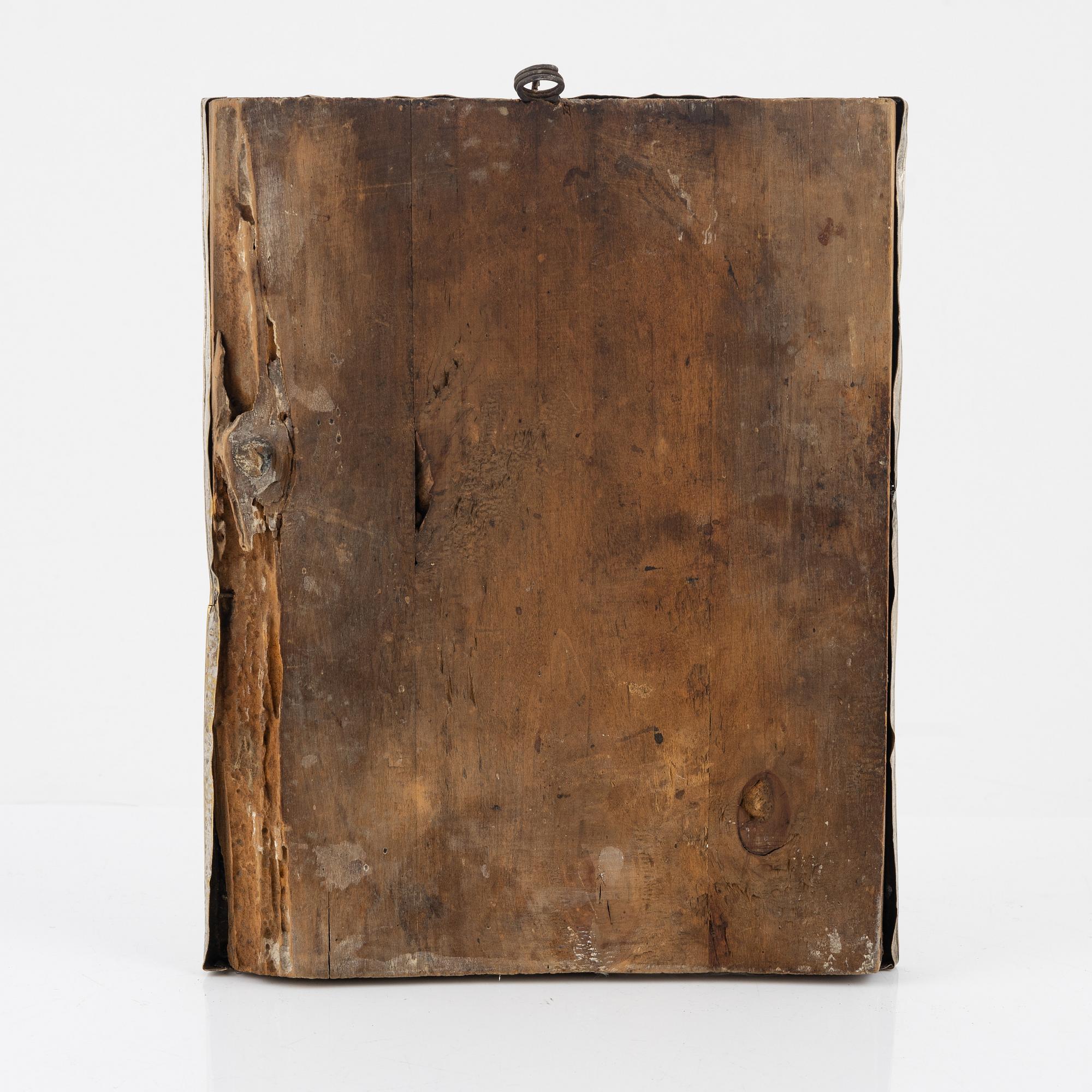 Icon with silver plate, late 19th/early 20th century.