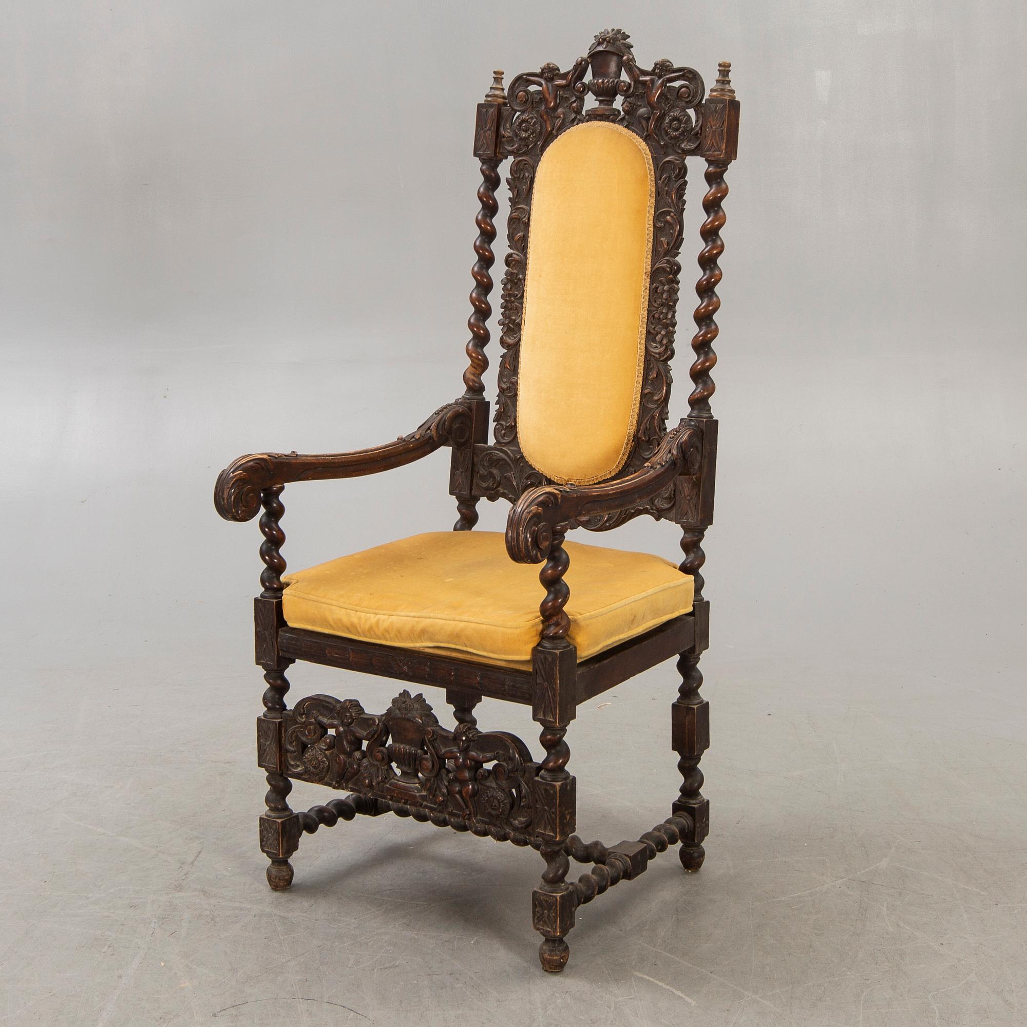 A Baroque style armchair later part of the 19th century.