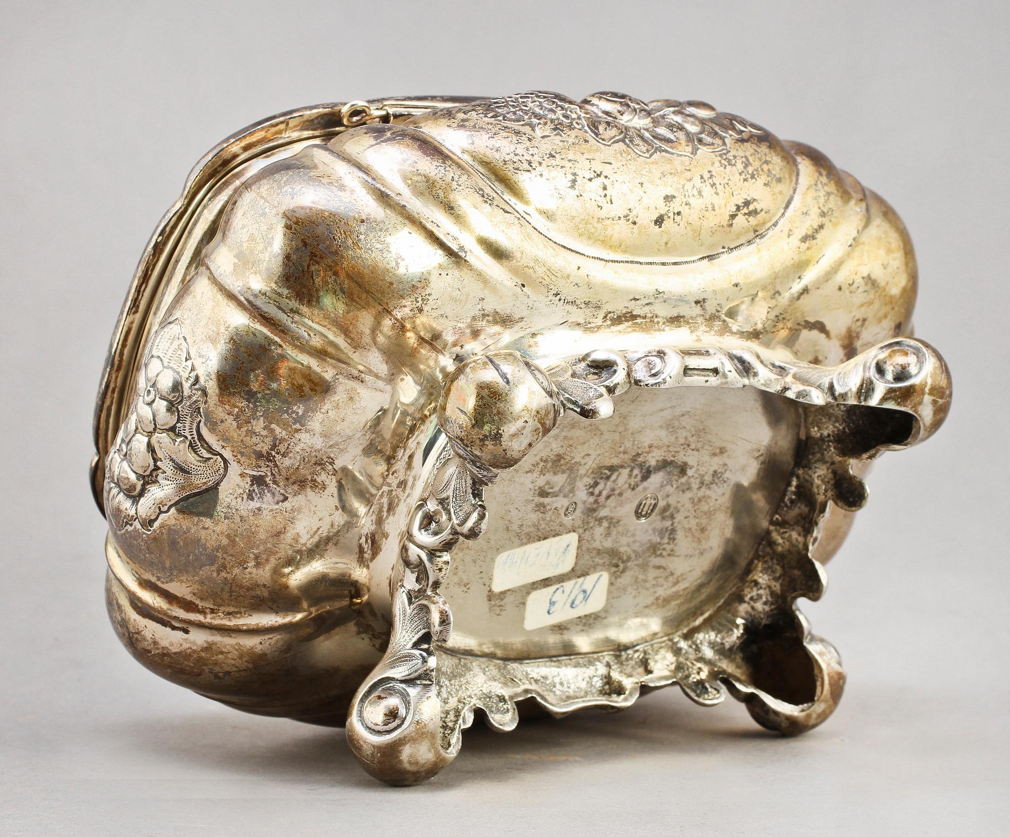 SOCKERSKRIN, silver, Christian Heise, Köpenhamn 1913. Vikt 493 g.