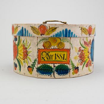 A painted traditional folk art case Norway dated 1881.