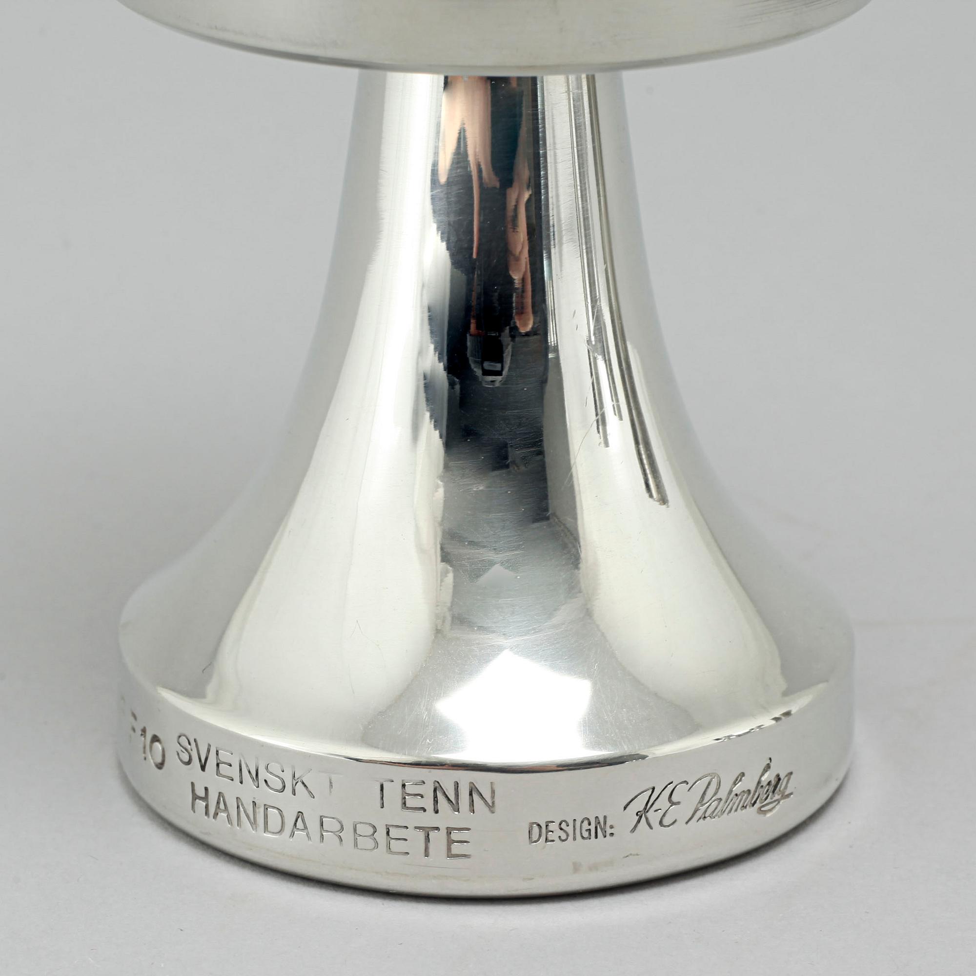 K-E PALMBERG, servisglas, 78 st, tenn, Alton, 1970/80-tal.