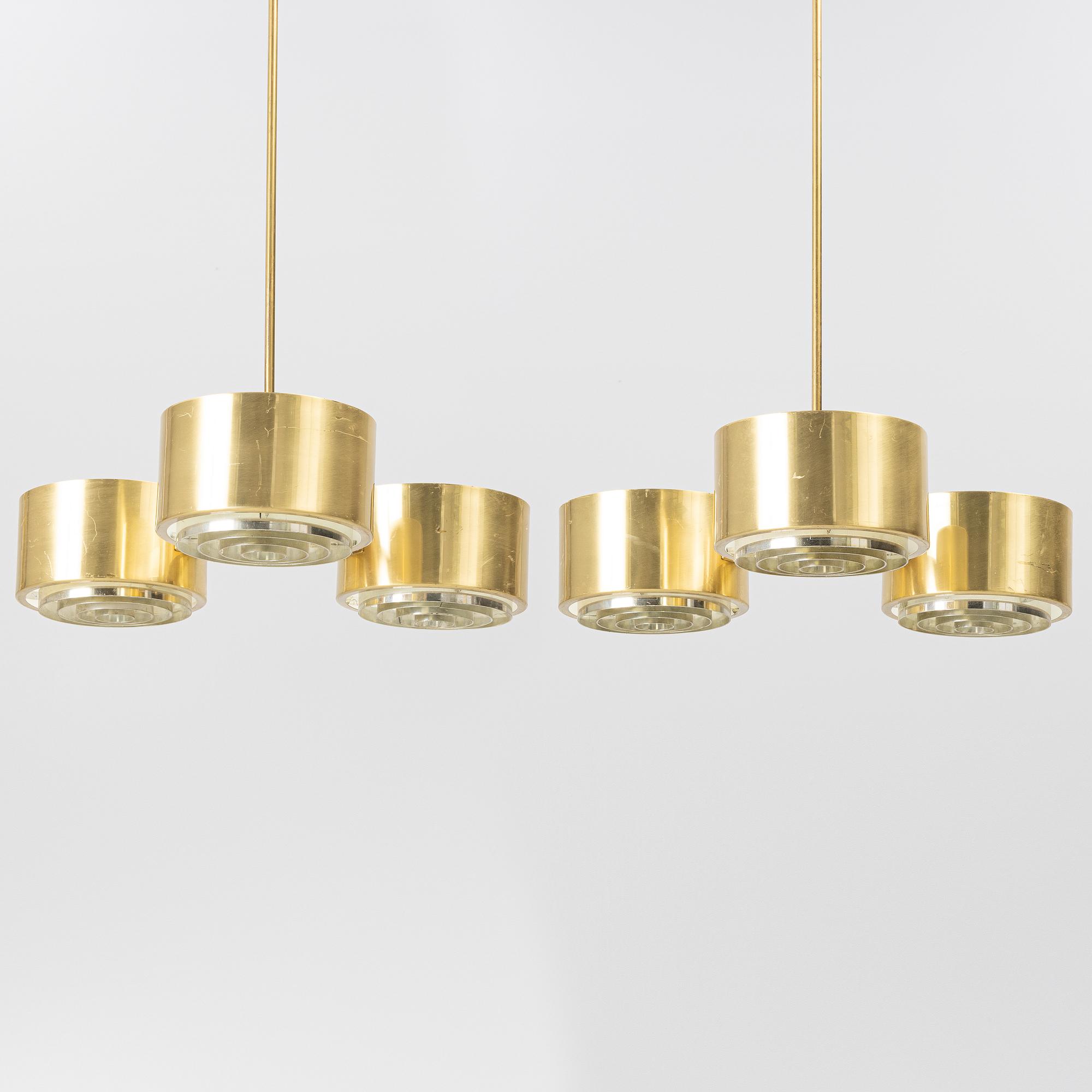 Hans-Agne Jakobsson, Ceiling lamps, a pair, 1960s/70s.