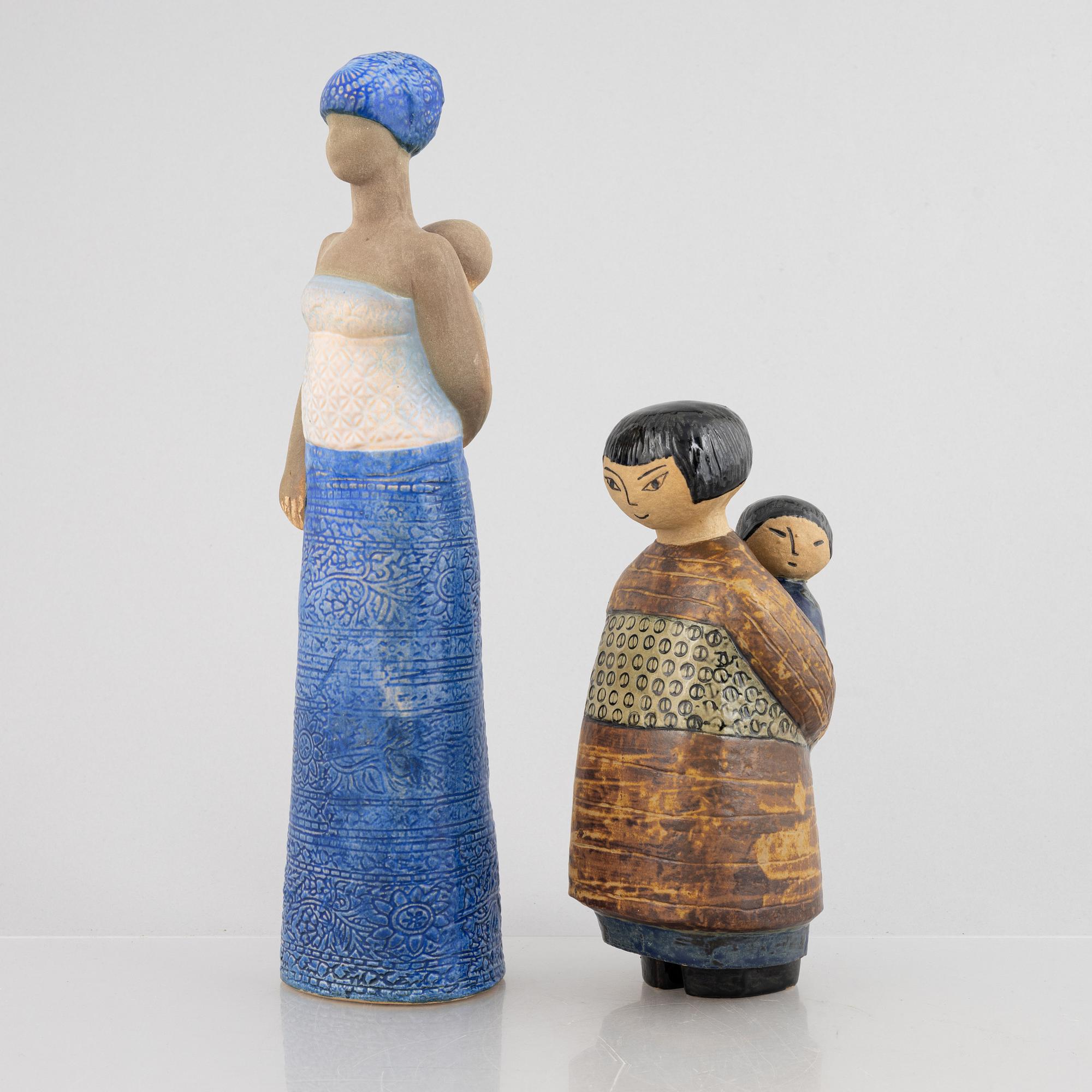 Lisa Larson, two stoneware figurines, including 'Japanska', Gustavsberg and K-Studion.