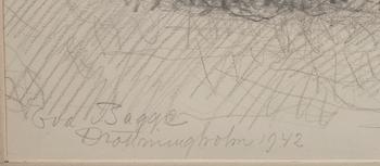 EVA BAGGE, 2 st. Blyertsteckningar, signerade.