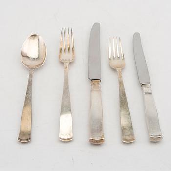 A SWedish 20th century set of  69 pcs of sivler cutlery Rosenholm mark of GAB Stocholm total weight 3190 grams.