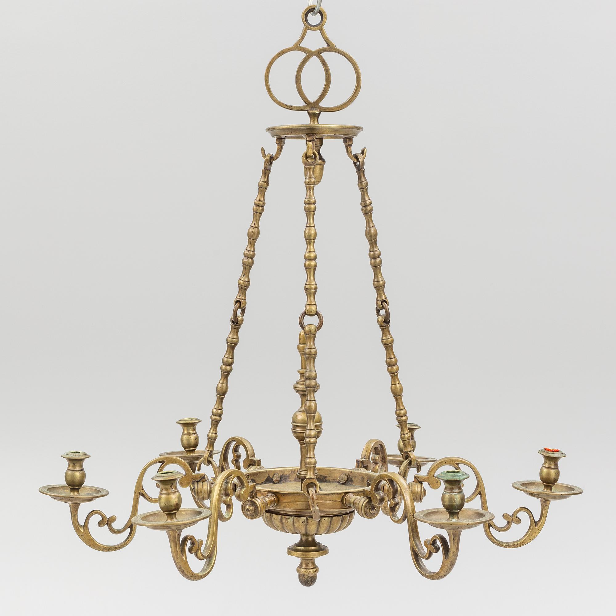 Chandelier, Baroque style, circa 1900.