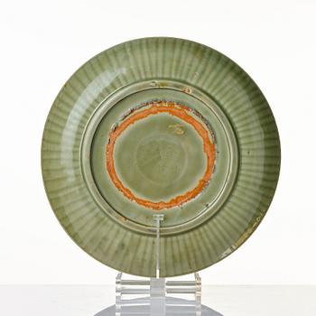 A celadon dish, Ming dynasty (1368-1644).