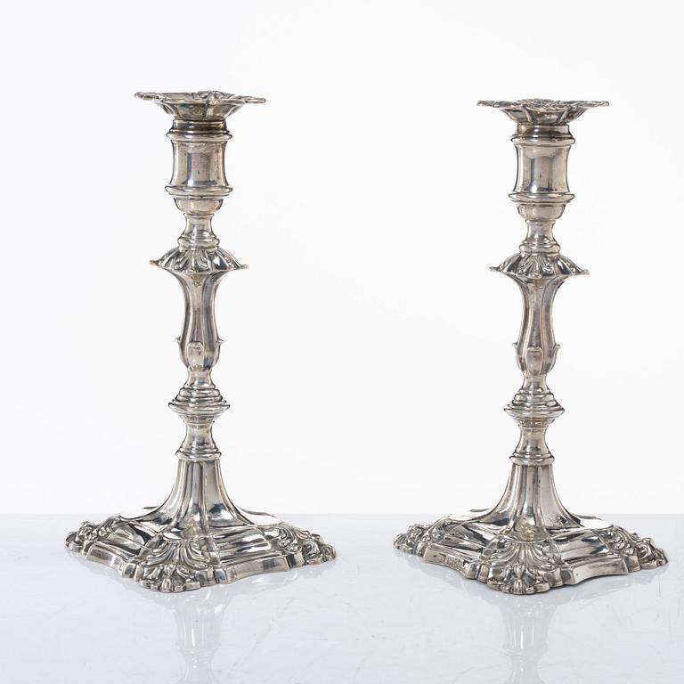 Candelsticks, a pair, silver, Sheffield 1833-34, mark of possibly Henry Wilkinson & Co.
