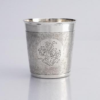 A German silver beaker, possibly Johann Reinhard, Leipzig (active 1694-1703).