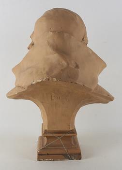 OKÄND KONSTNÄR, skulpturbyst, bemålad gips, bär sign.