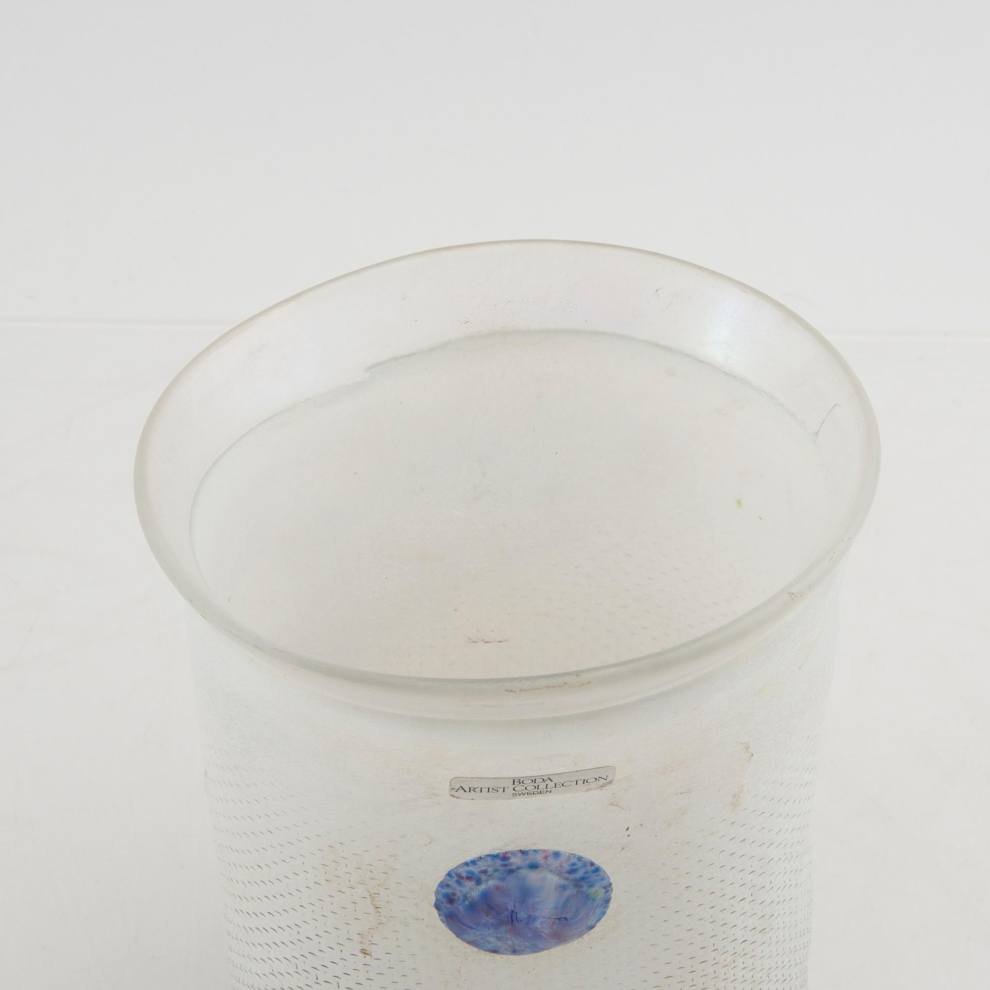 Bertil Vallien/Kjell Engman, a set of six signed glass vases.