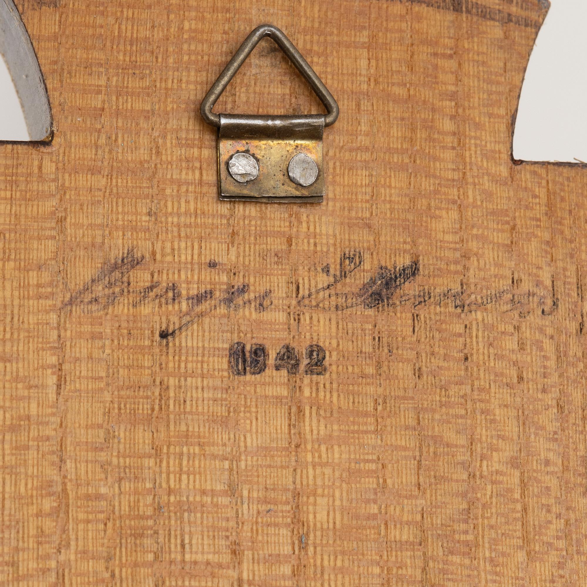 Vägglampetter, 3 st, Mjölby Intarsia, 1930-tal.