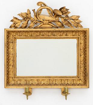 A late Empire mirror wall sconce, Gothenburg, active 1803- c. 1837.