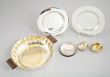 SILVERFÖREMÅL, 6 delar, bl a Borgila 1946. Vikt ca 409 gram.