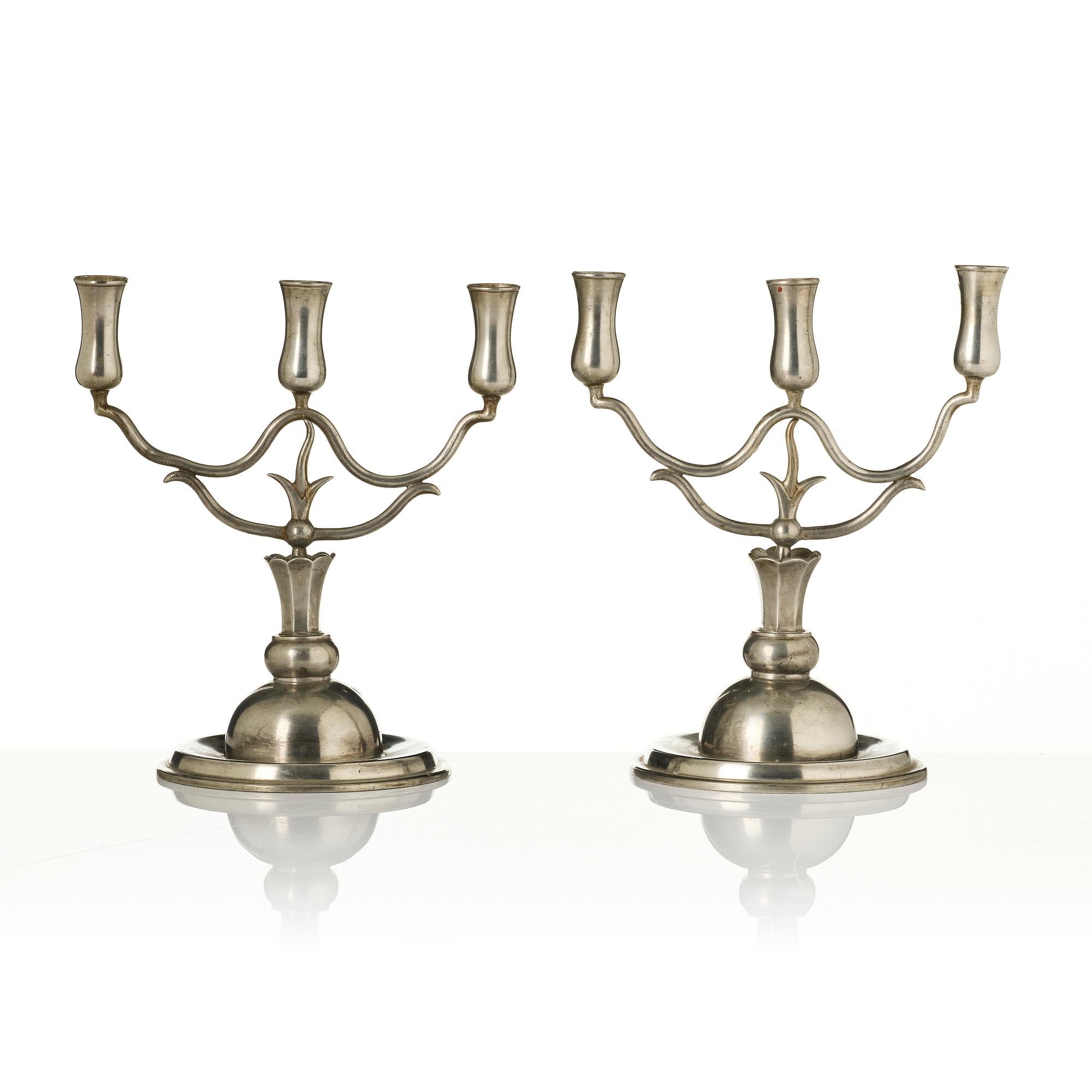 Firma Svenskt Tenn, a pair of candelabra model A 271, Stockholm, 1927.