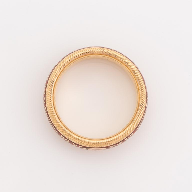 Wellendorff, "Orange" Enamel spinning ring.