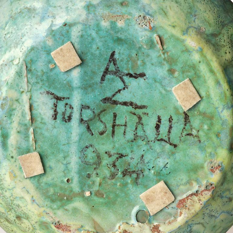 Allan Ebeling, a unique glazed ceramic vase, Torshälla, 1934.