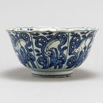 A blue and white bowl, Ming dynasty (1368-1644).