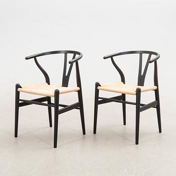 Hans J. Wegner, Chairs, 4 pcs, CH-24 "The Y Chair" Carl Hansen & Son Denmark 21st century.