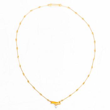 Björn Weckström, Halsband, "Kero", 18K guld och diamant ca 0.06 ct enligt gravyr. Lapponia 1990.