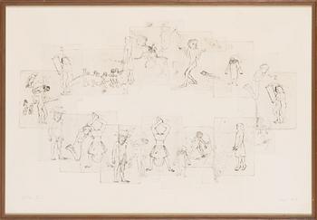 Outi Heiskanen, kompiisi / etsauksia, signeerattu ja päivätty -79, numeroitu Tpl'a II.