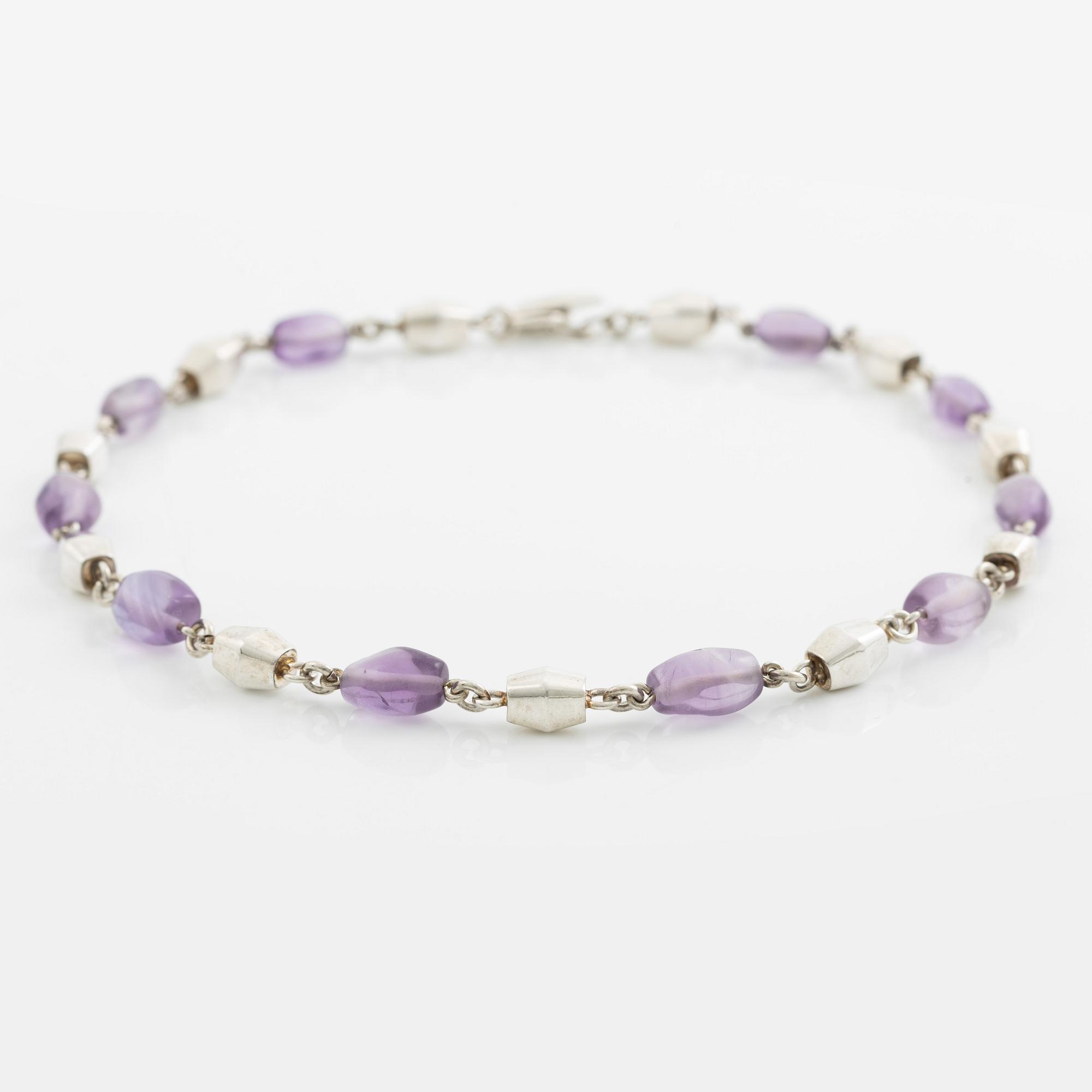Saarela Arvo, necklace, silver with amethysts, Enköping 1966.