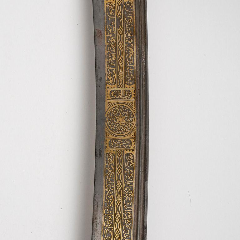 A fine large-eared walrus-hilted Yatagan, Ottoman empire probably Ioannina, Epirus.