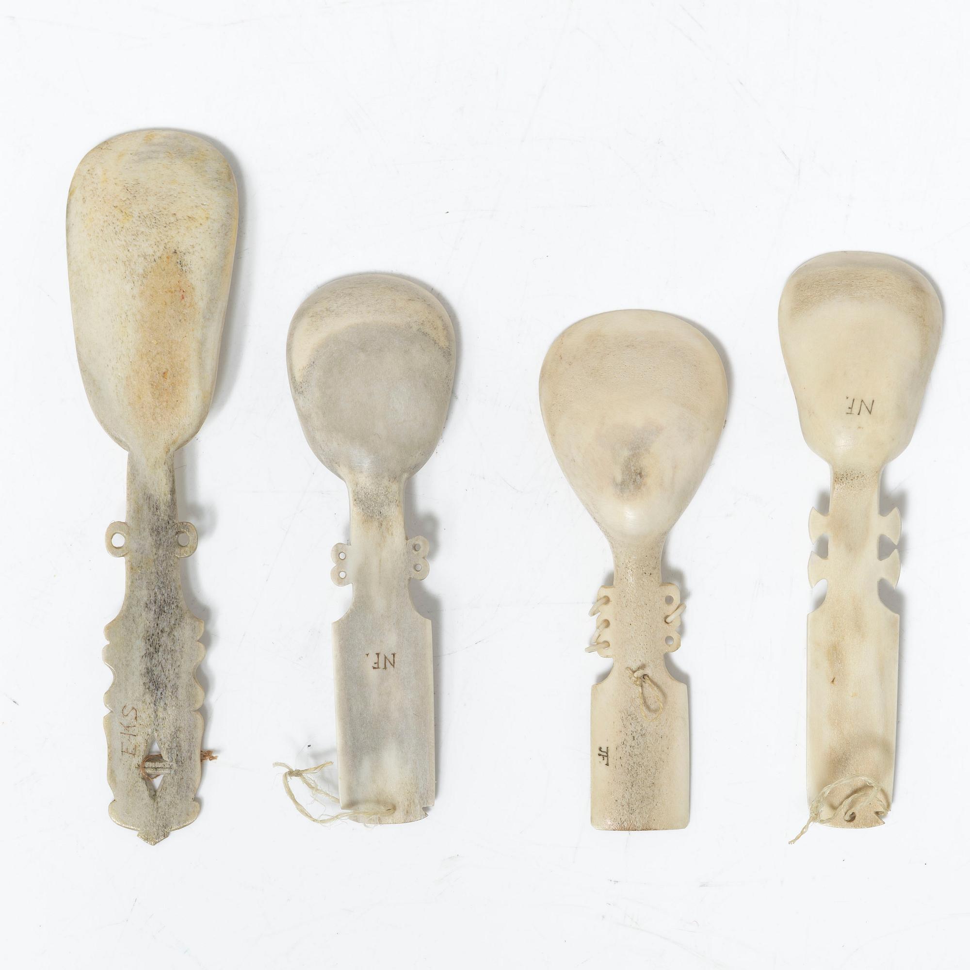 Four spoons, Sámi craftsmanship.