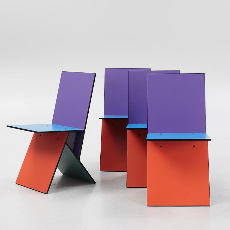 Verner Panton, a set of four 'Vilbert' chairs for IKEA, 1993-94.