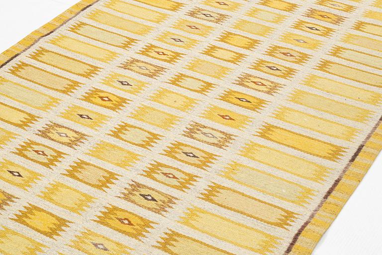Märta Montelius, a carpet, flat weave, ca 281 x 130 cm, signed JLH MM.