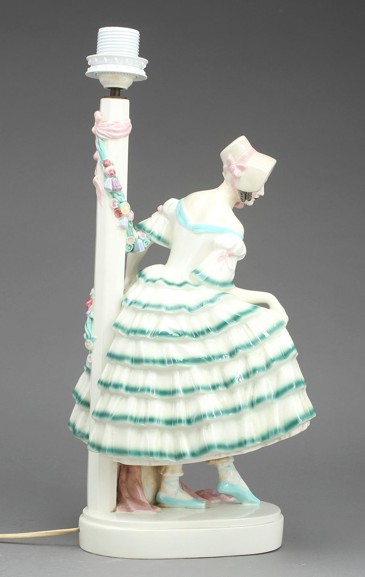 BORDSLAMPA, flintgods, Keramos, Österrike, 1920/30-tal.