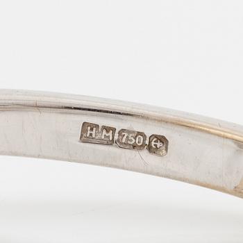 Ring 18K white gold set with an oval brilliant-cut diamond, VANBRUUN.