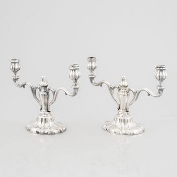 A pair of silver candelabras, A.G.Eriksson, Nässjö, Sweden, 1931.